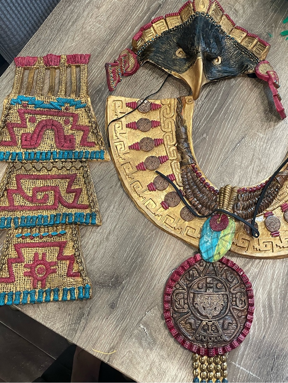 California Costumes Gold Aztec-Inspired Costume Accessories Mask Collar Belt